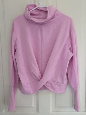 Apana Rose Cowl Neck Twist Front Light Sweatshirt